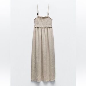 New ZARA Smocked Midi Dress